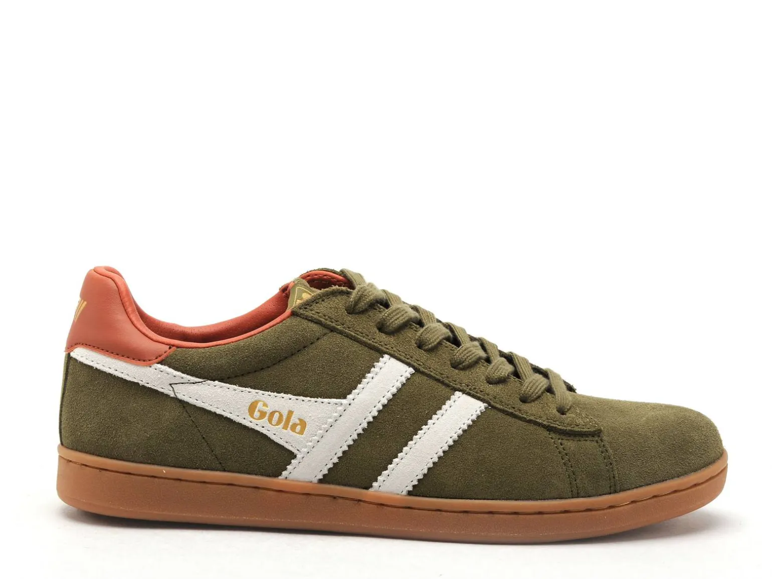 Gola EQUIPE II SUEDE CMB387 Kaki Baskets Basses Homme