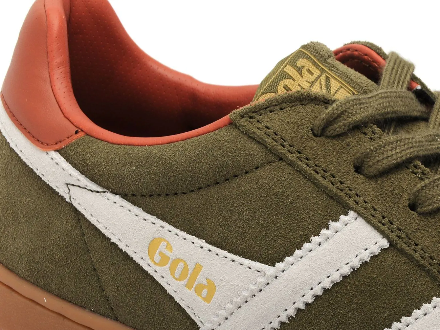 Gola EQUIPE II SUEDE CMB387 Kaki Baskets Basses Homme