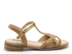 Gr POLAMI Beige Sandales Plates Femme