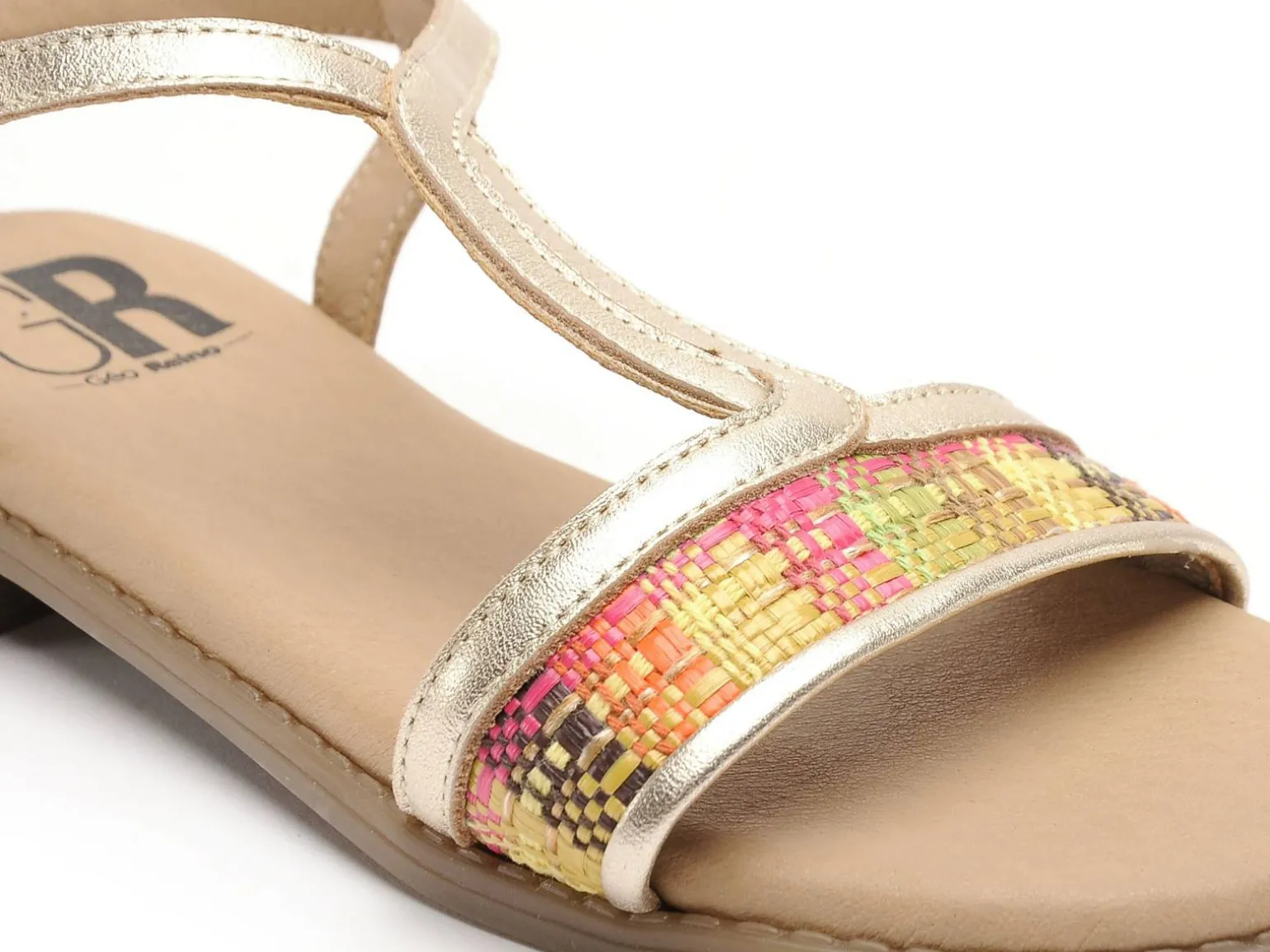 Gr POLAVIA Multicolore Sandales Plates Femme