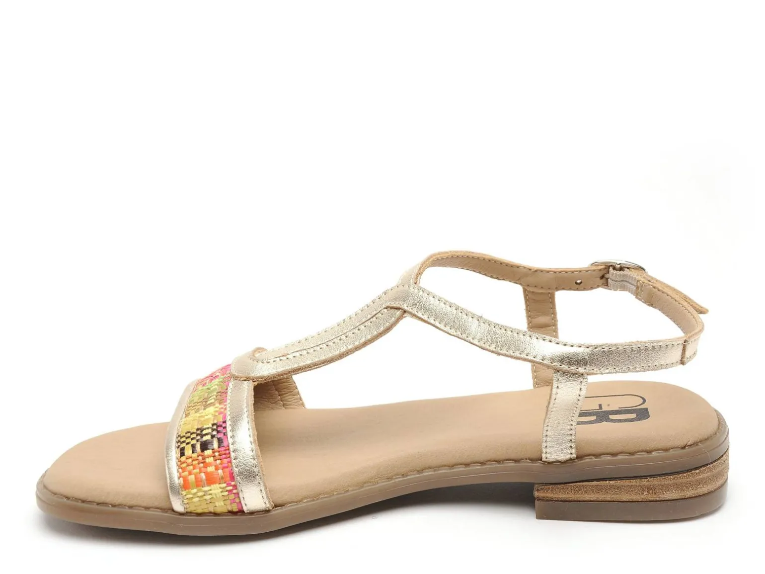 Gr POLAVIA Multicolore Sandales Plates Femme