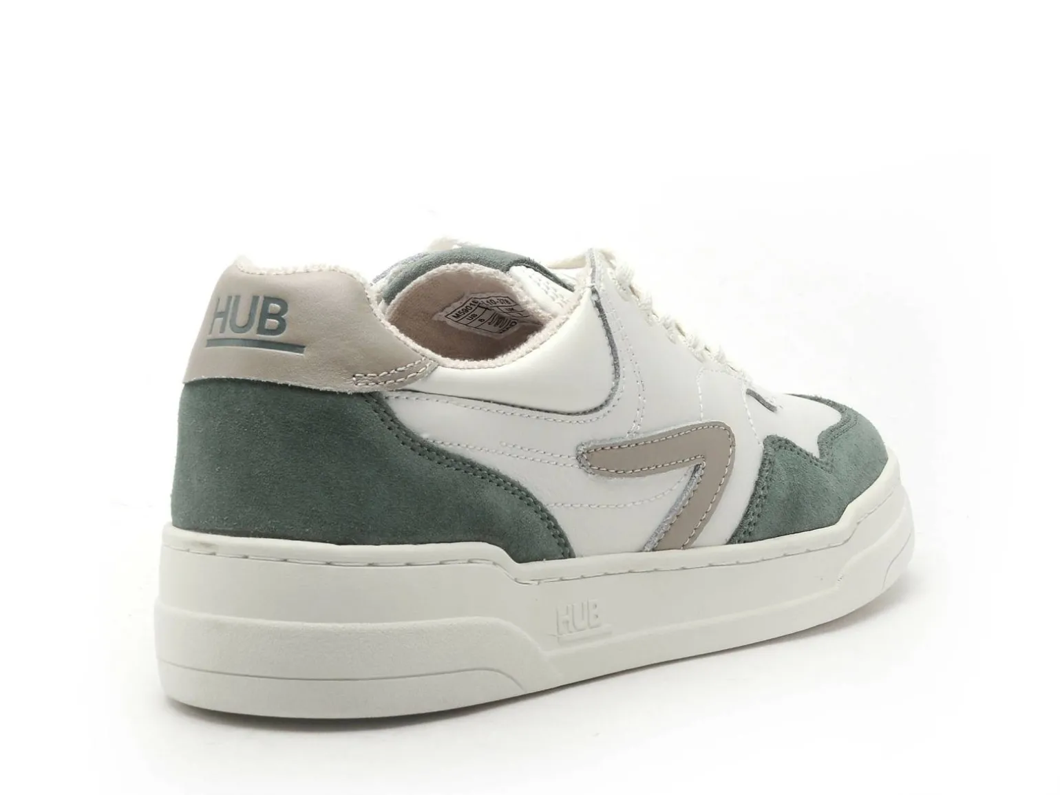 Hub COURT L68 Blanc et Vert Baskets Basses Homme