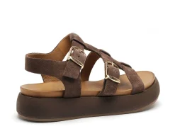 Inuovo A96046 Marron Sandales Plates Femme