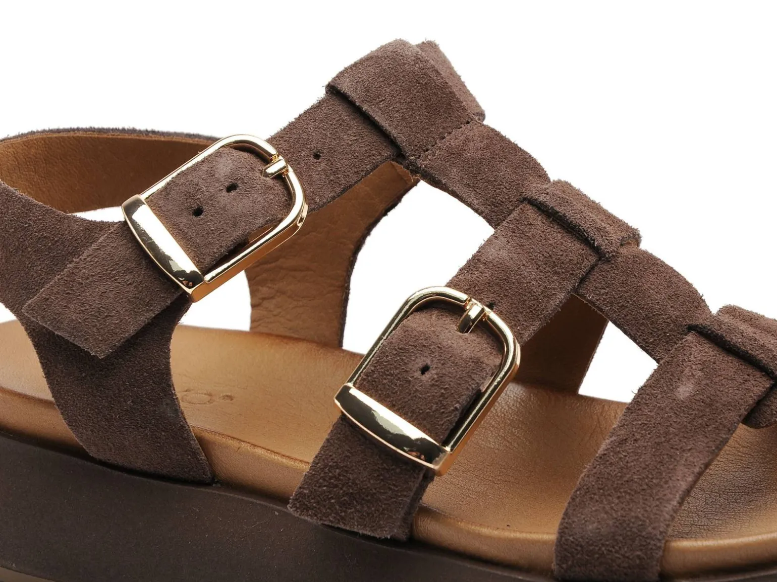 Inuovo A96046 Marron Sandales Plates Femme