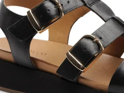 Inuovo A96046 Noir Sandales Plates Femme