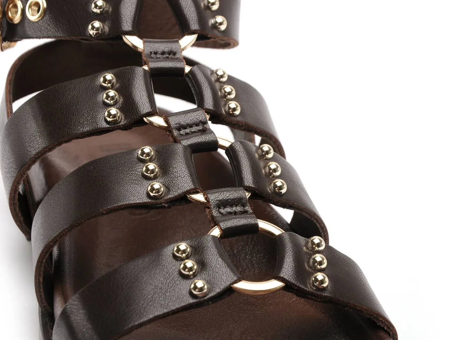 Inuovo D51013 Marron Sandales Plates Femme