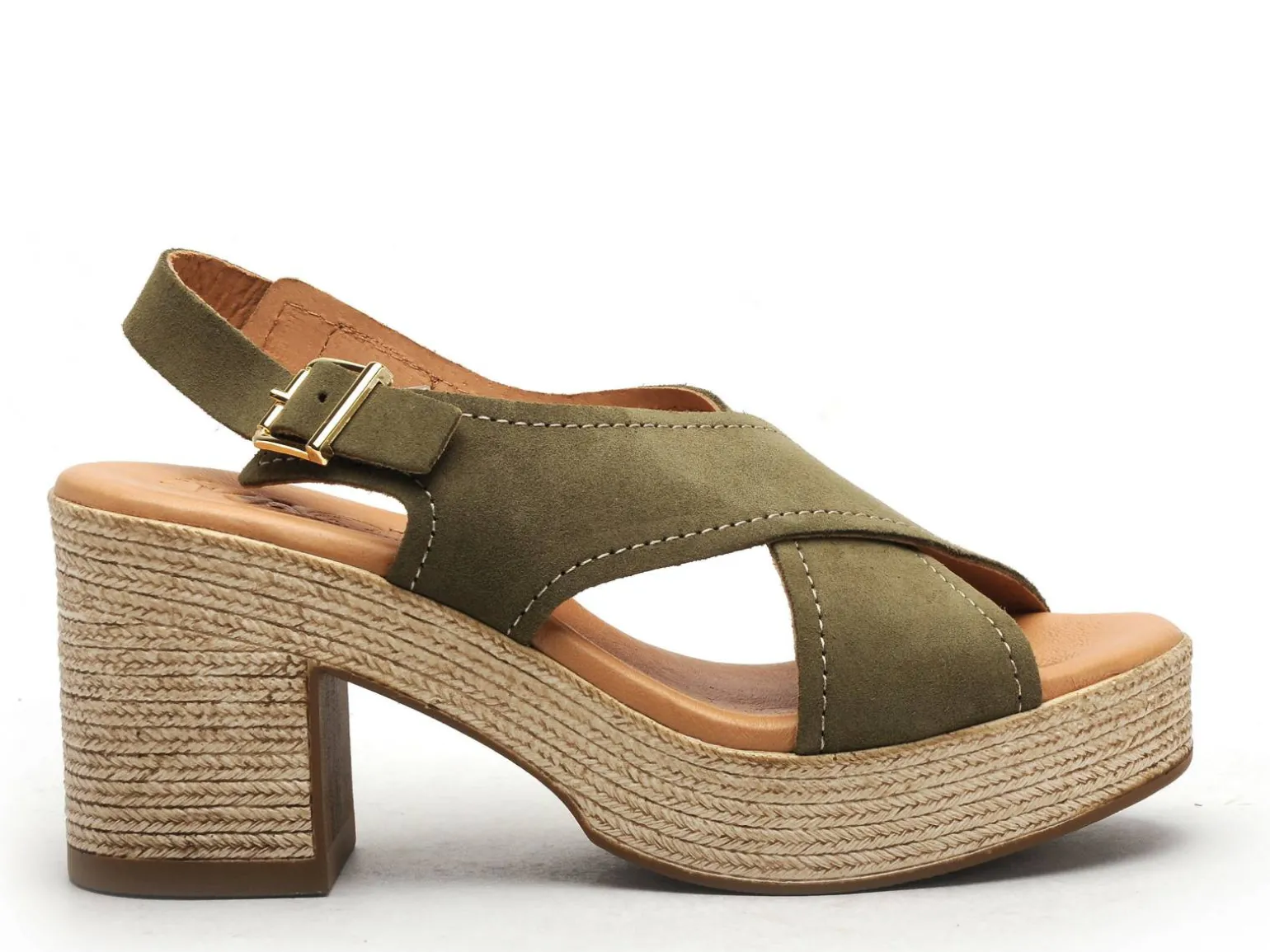 Kaola 2504 Kaki Sandales à Talons Femme