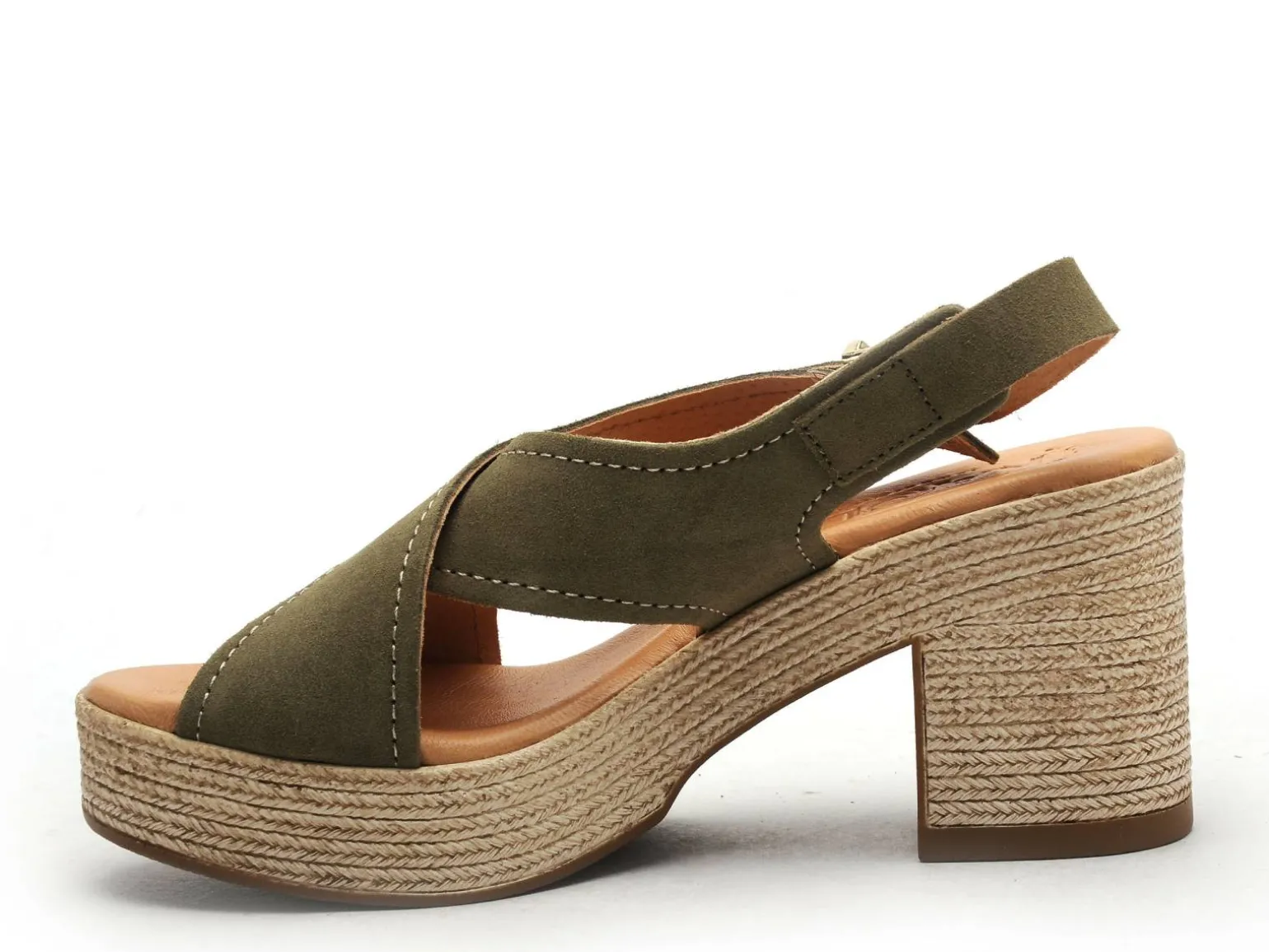 Kaola 2504 Kaki Sandales à Talons Femme