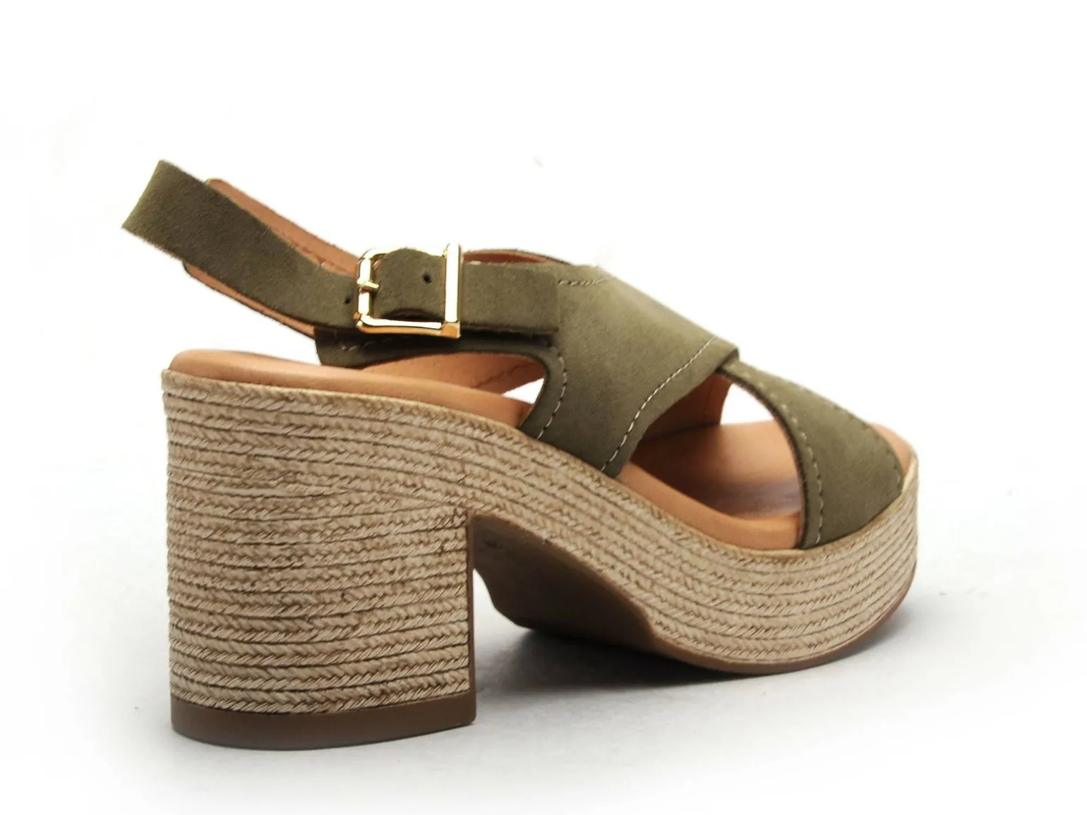 Kaola 2504 Kaki Sandales à Talons Femme