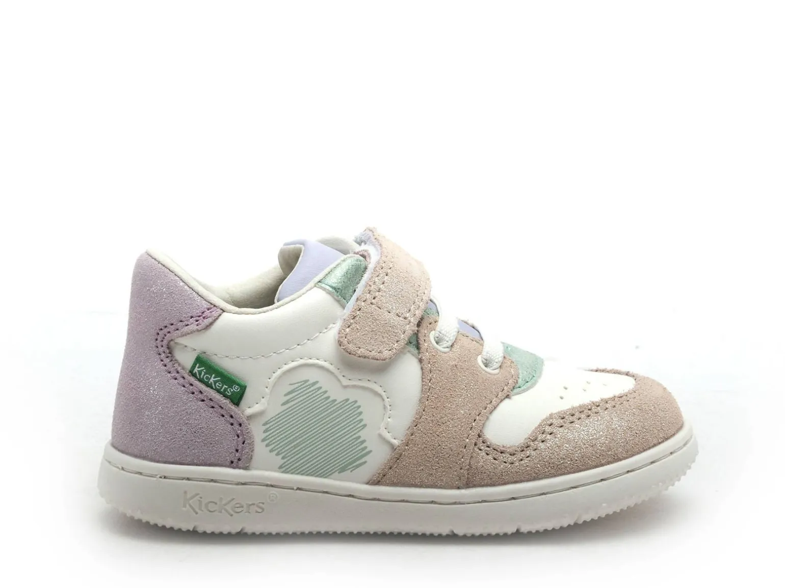 Kickers KICKBROWNIE Blanc Baskets Basses Fille