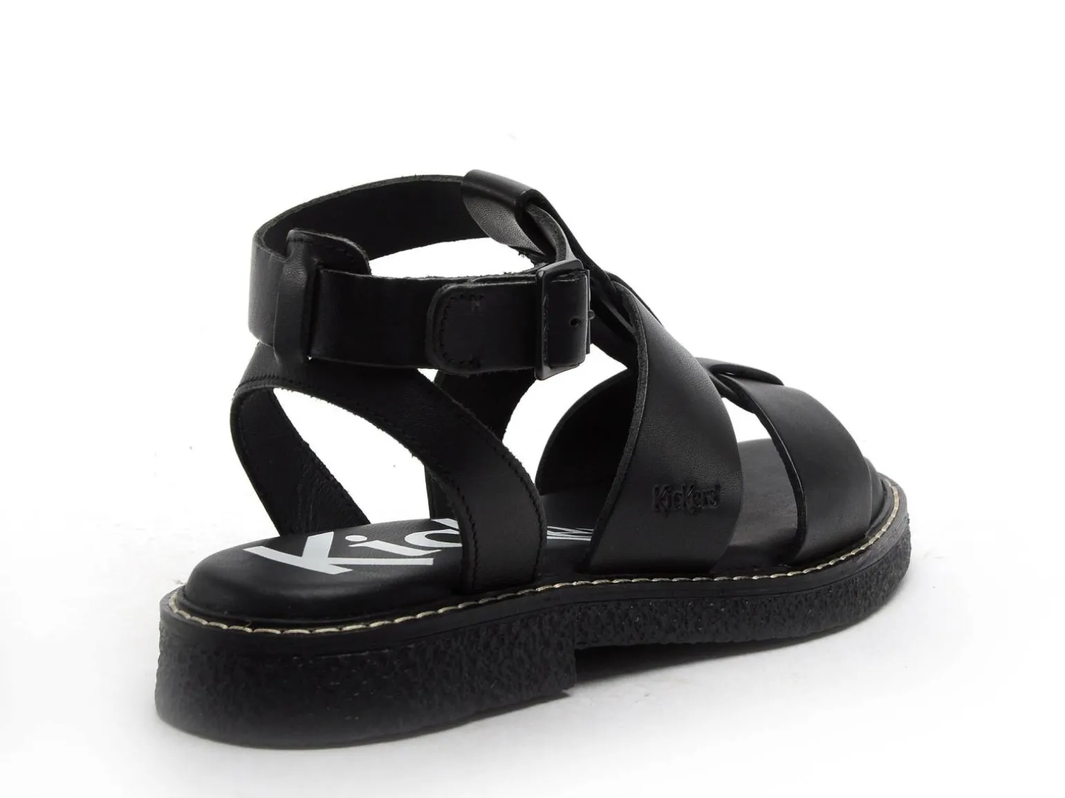Kickers KICKLILA Noir Sandales Plates Femme