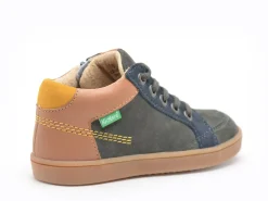 Kickers KICK WEBY Bleu Boots Garçon