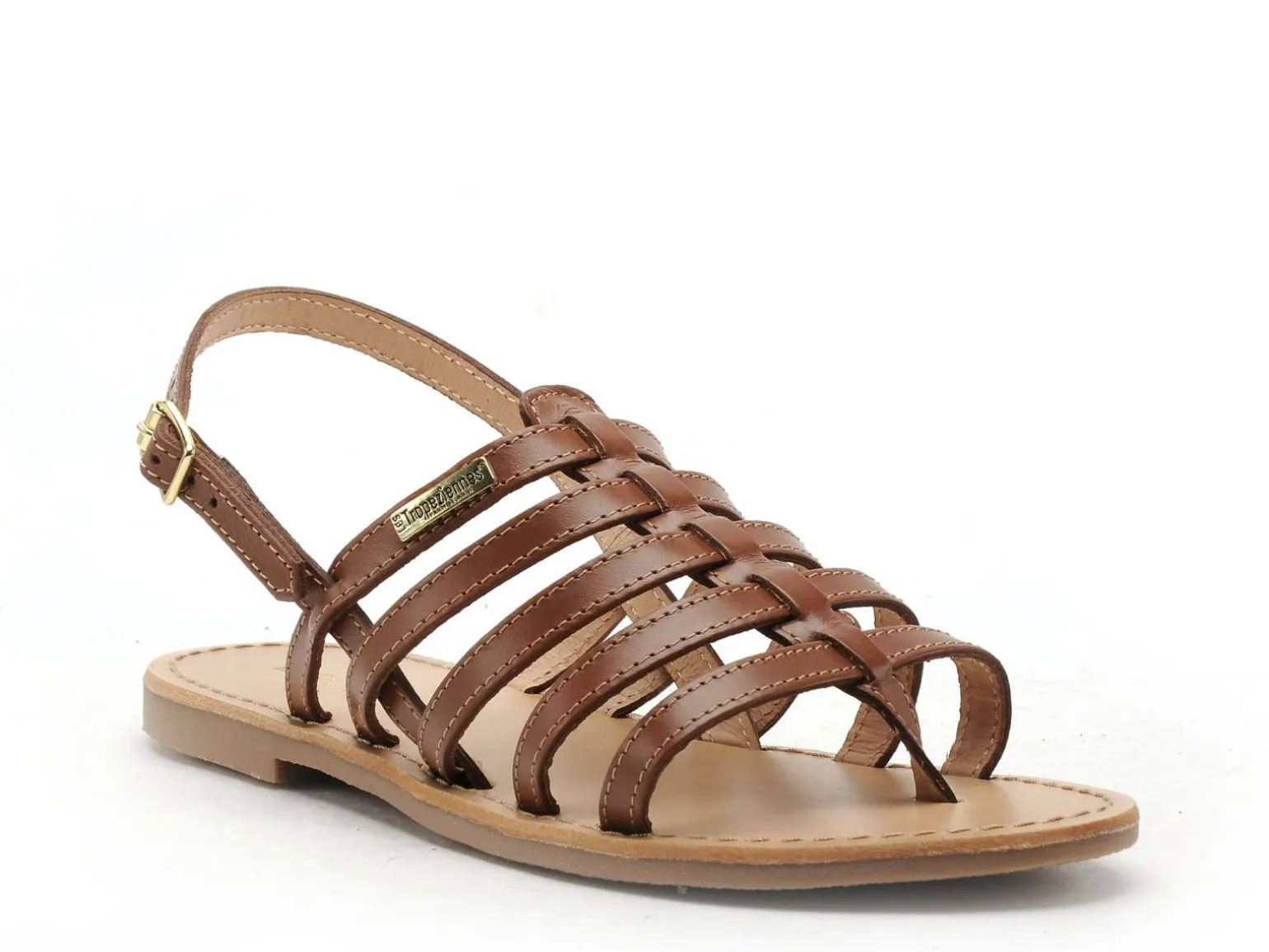 Les Tropeziennes HIKA F Marron Sandales Plates Femme