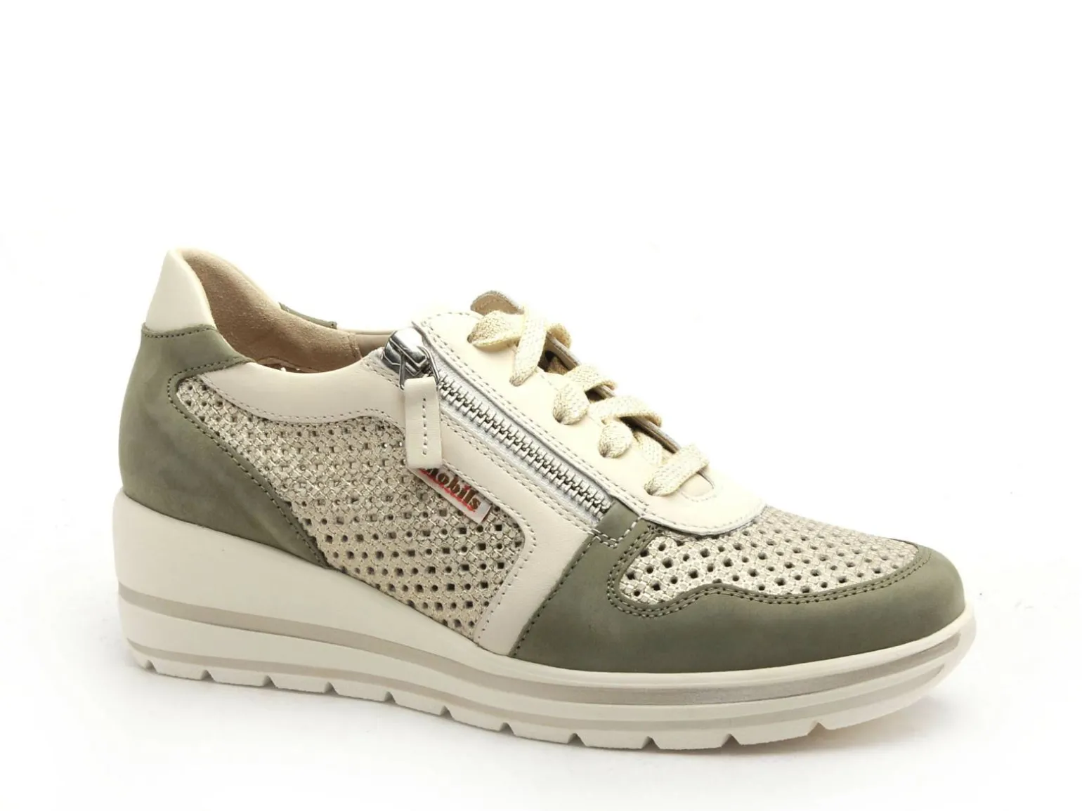 Mephisto 670 P5146512 ABBY Kaki Baskets Basses Femme