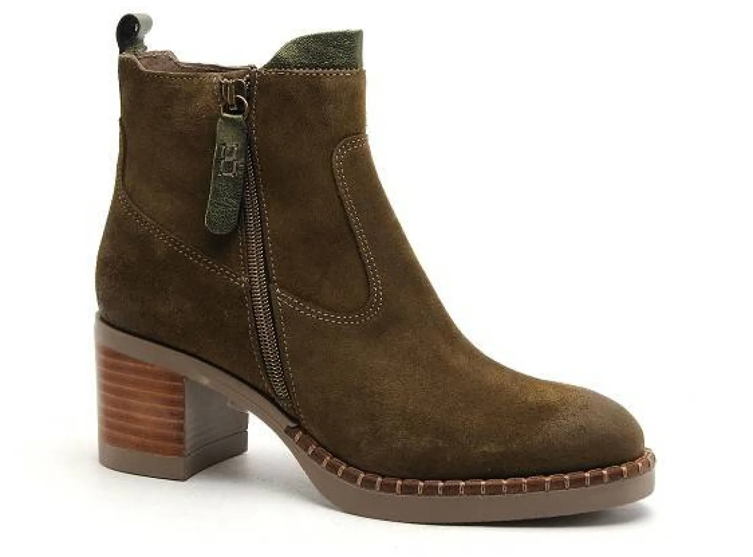 Minka FAUSTINE Kaki Boots et Bottines à Talons Femme