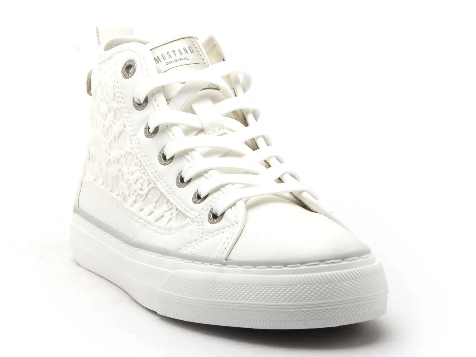 Mustang 1272502 Blanc Basket Montante Femme