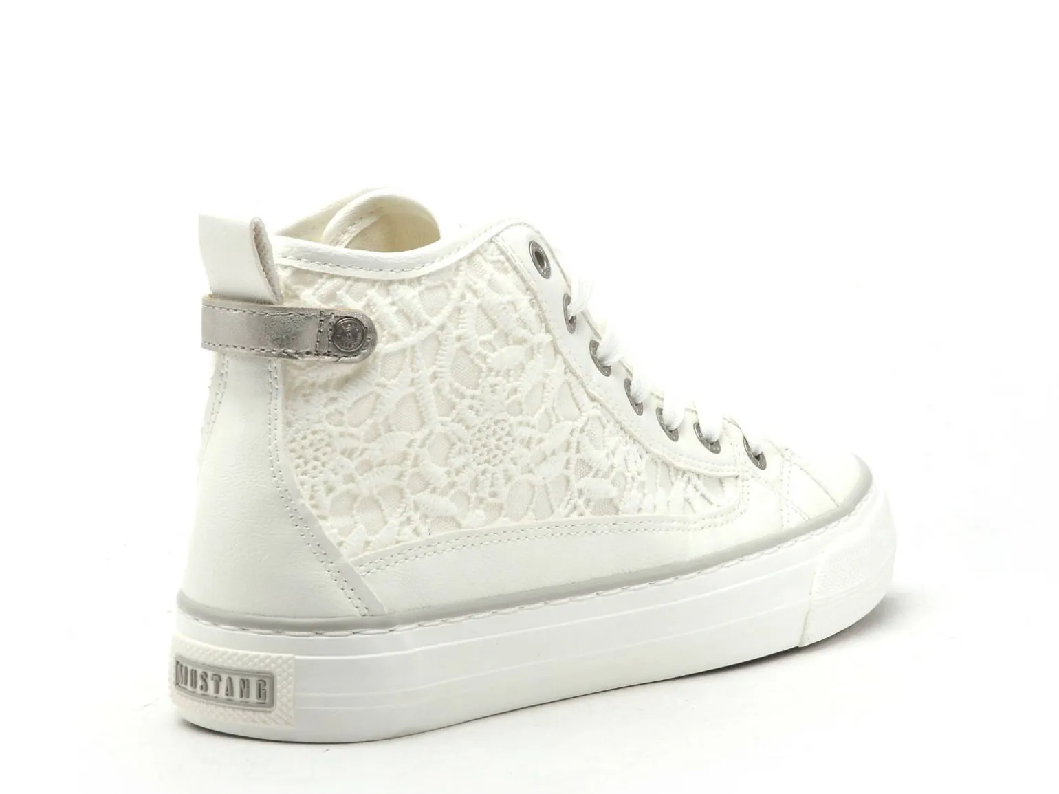 Mustang 1272502 Blanc Basket Montante Femme