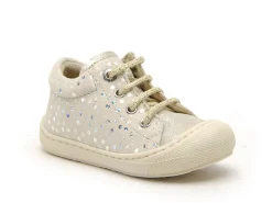 Naturino 0Q06 NATURINO COCOON BEBE SUEDE GLITTER FLOWER Argent Bébé Fille