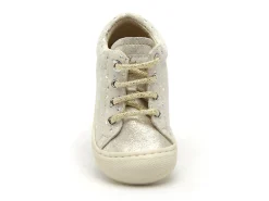 Naturino 0Q06 NATURINO COCOON BEBE SUEDE GLITTER FLOWER Argent Bébé Fille