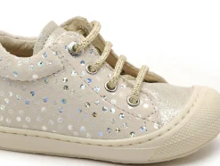 Naturino 0Q06 NATURINO COCOON BEBE SUEDE GLITTER FLOWER Argent Bébé Fille