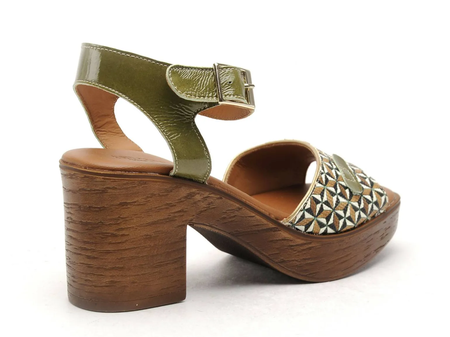 Nemonic 2371 Kaki Sandales à Talons Femme