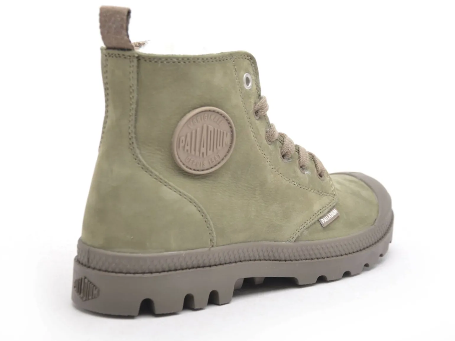 Palladium PAMPA HI ZIP WL Kaki Boots et Bottines Plates Femme