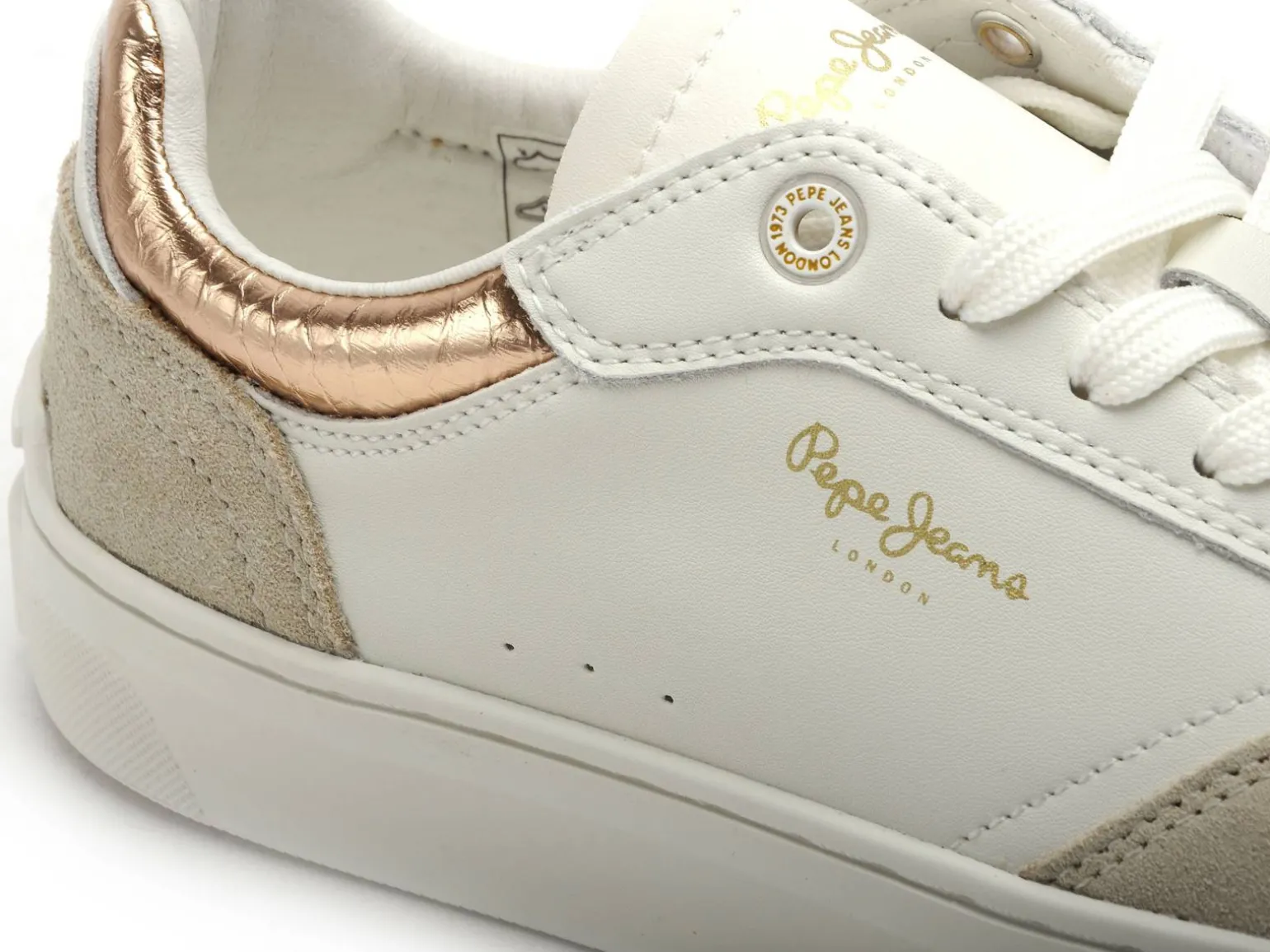 Pepe Jeans CAMDEN COLLAR PLS00042 Blanc Baskets Basses Femme