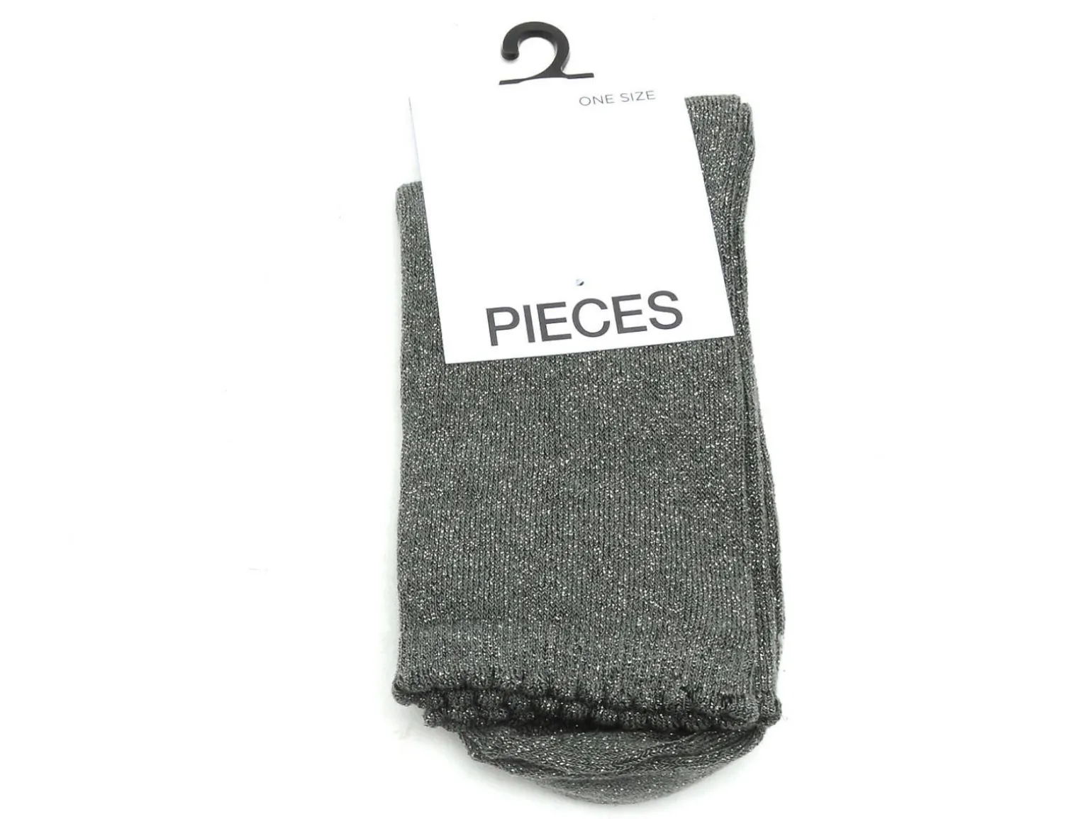 Pieces Chaussettes à paillette PCSEBBY GLITTER LONG SOCKS NOOS BC Kaki Chaussettes Femme