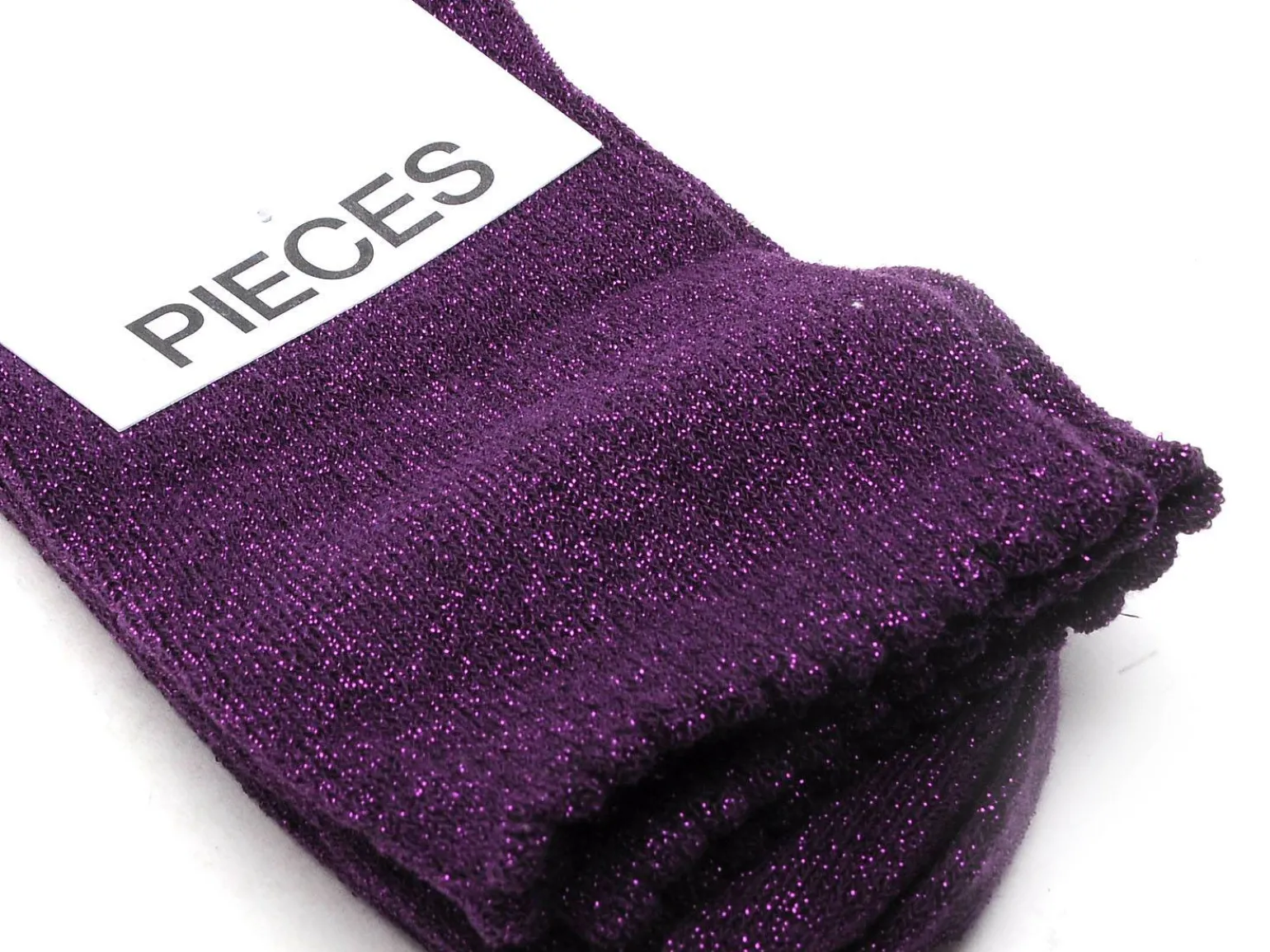 Pieces Chaussettes à paillette PCSEBBY GLITTER LONG SOCKS NOOS BC Violet Chaussettes Femme