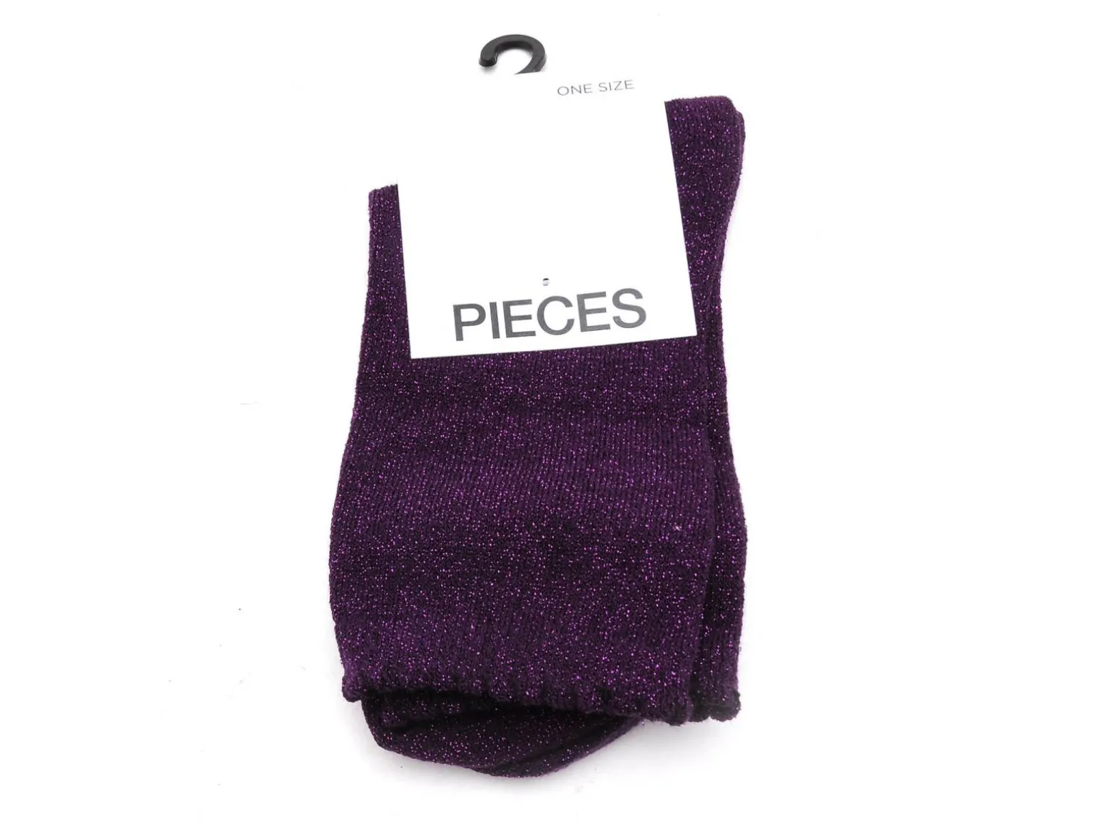 Pieces Chaussettes à paillette PCSEBBY GLITTER LONG SOCKS NOOS BC Violet Chaussettes Femme