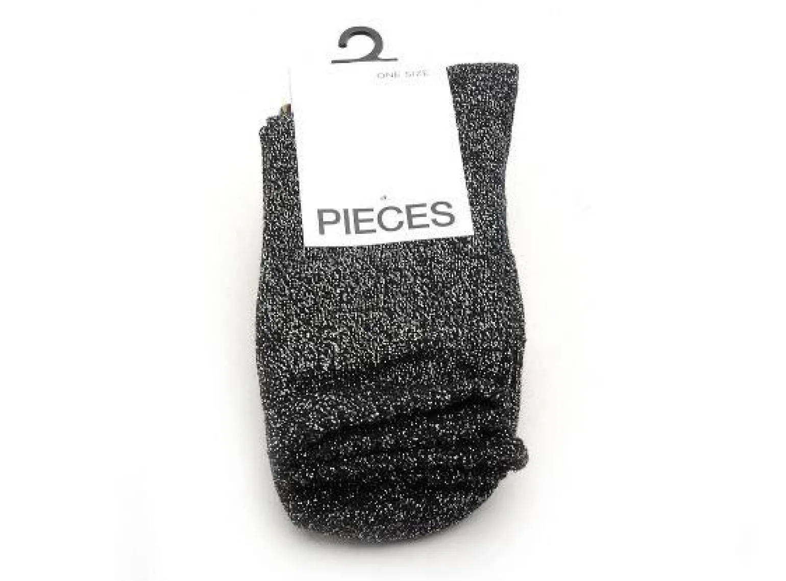 Pieces CHAUSSETTES PCSEBBY GLITTER LONG 1 PACK Argent Chaussettes Femme