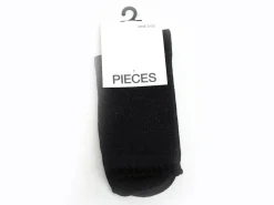 Pieces CHAUSSETTES PCSEBBY GLITTER LONG SOCKS NOOS BC Noir Chaussettes Femme