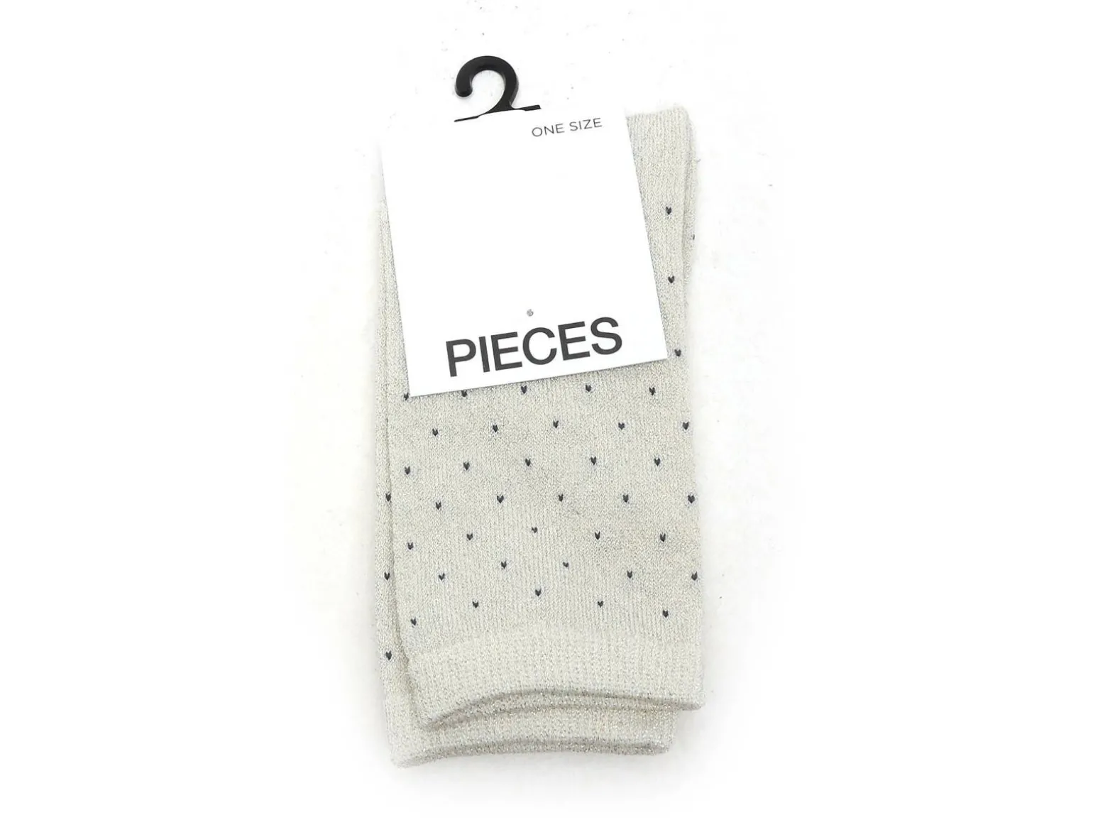 Pieces CHAUSSETTES PCSEBBY GLITTER LONG PATTERN NOOS BC Blanc Chaussettes Femme