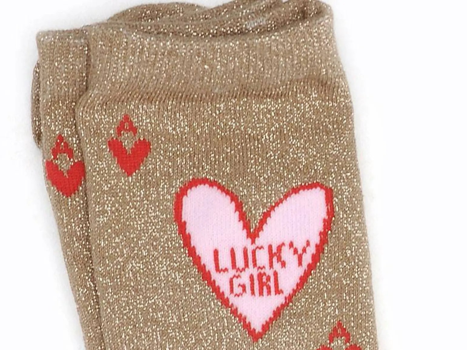 Pieces CHAUSSETTES PCSEBBY GLITTER EMB SOCK FC Beige Chaussettes Femme