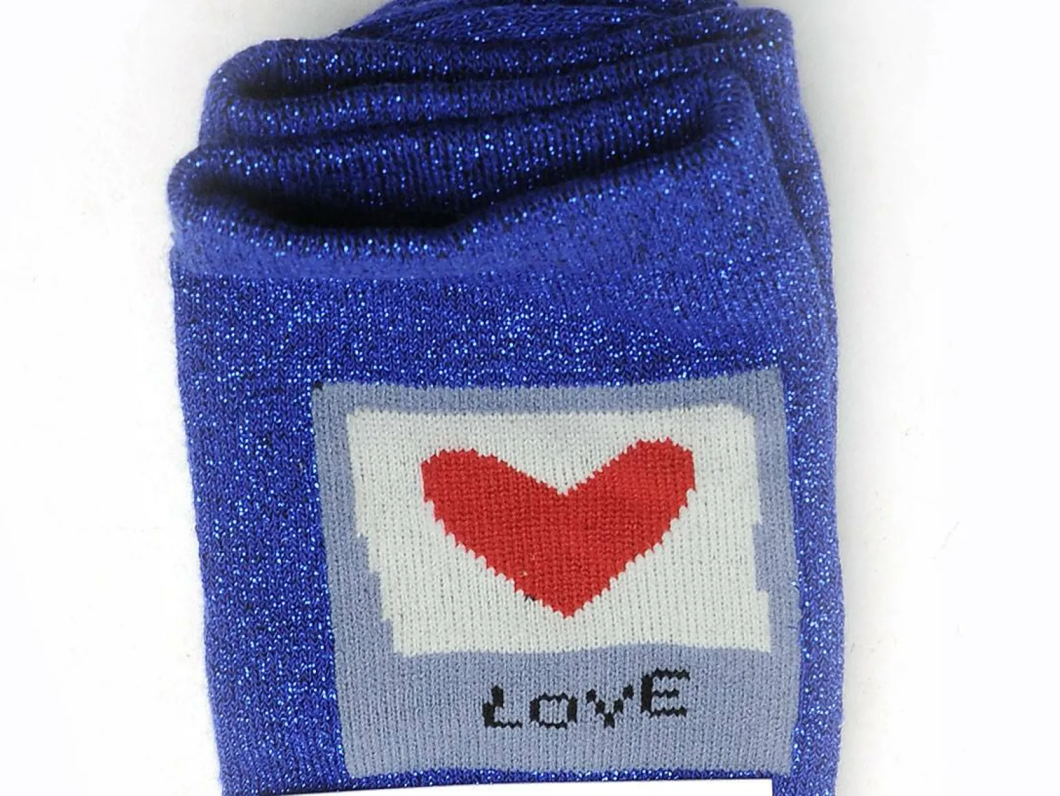 Pieces CHAUSSETTES PCSEBBY GLITTER EMB SOCK FC Bleu Chaussettes Femme