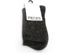 Pieces CHAUSSETTES PCSEBBY GLITTER LONG 1 PACK Noir pailleté Chaussettes Femme
