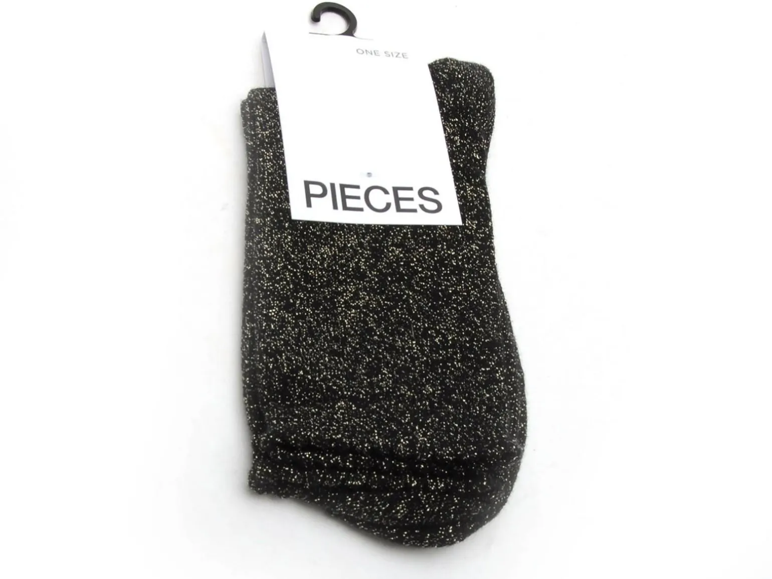 Pieces CHAUSSETTES PCSEBBY GLITTER LONG 1 PACK Noir pailleté Chaussettes Femme