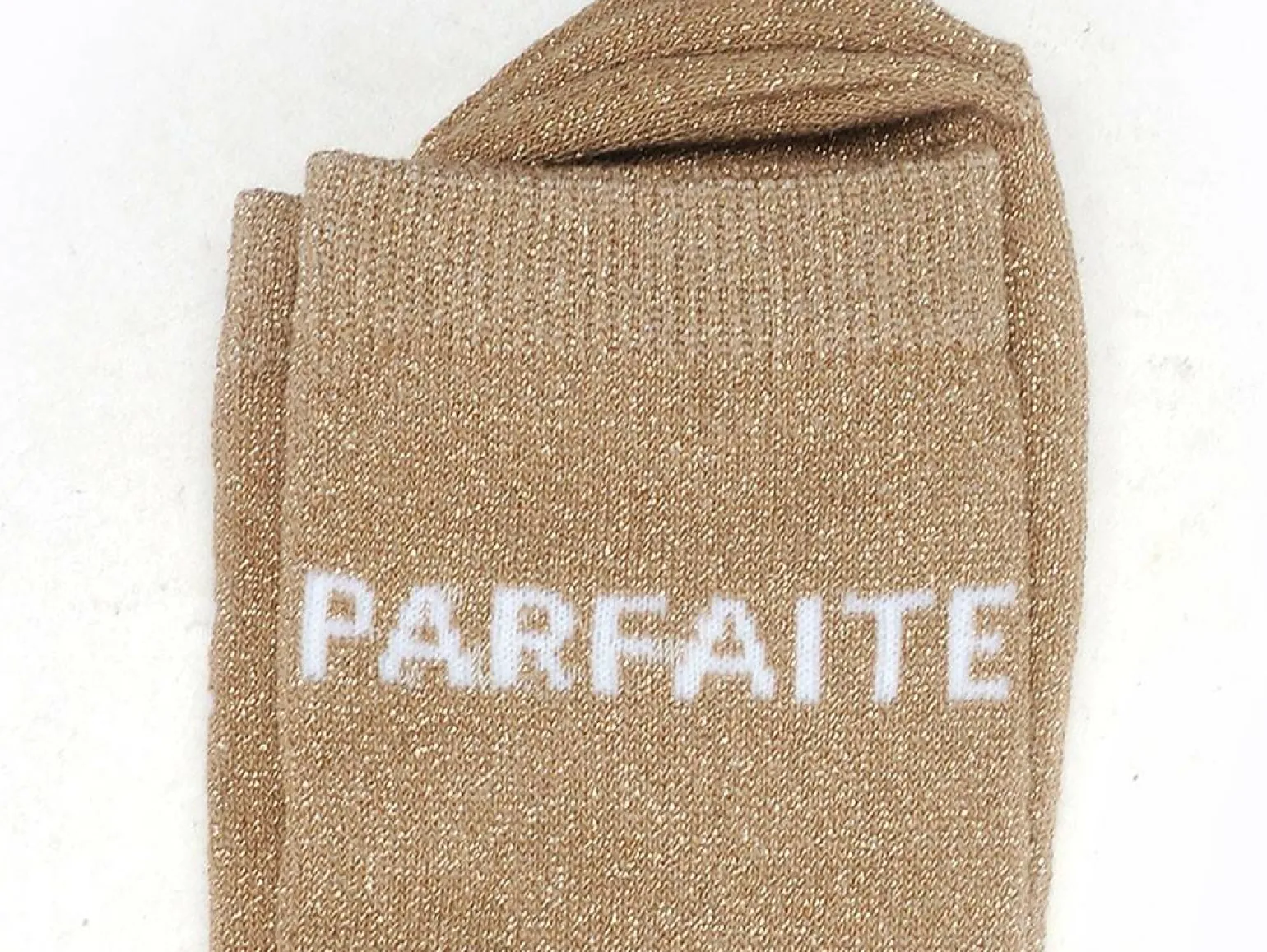 Pieces CHAUSSETTES PCSEBBY LONG GLITTER STATEMENT SOCK NOOS Beige Chaussettes Femme