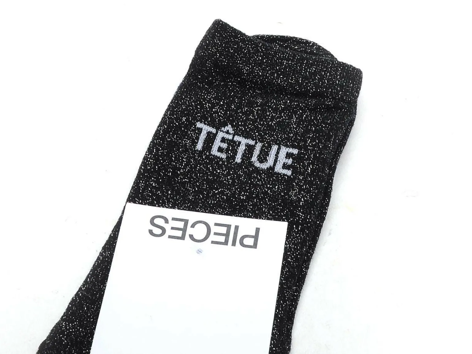 Pieces CHAUSSETTES PCSEBBY LONG GLITTER Bleu Chaussettes Femme