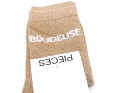 Pieces CHAUSSETTES PCSEBBY LONG GLITTER Beige Chaussettes Femme