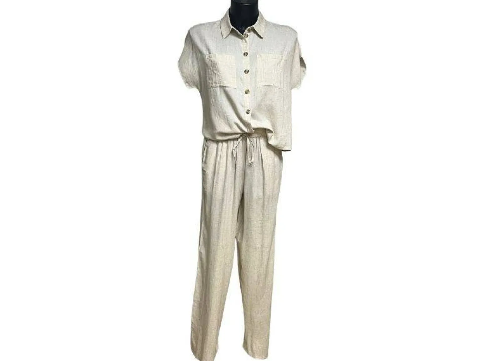 Pieces Pantalon Beige PIA HW WIDE Jeans et Pantalons Femme