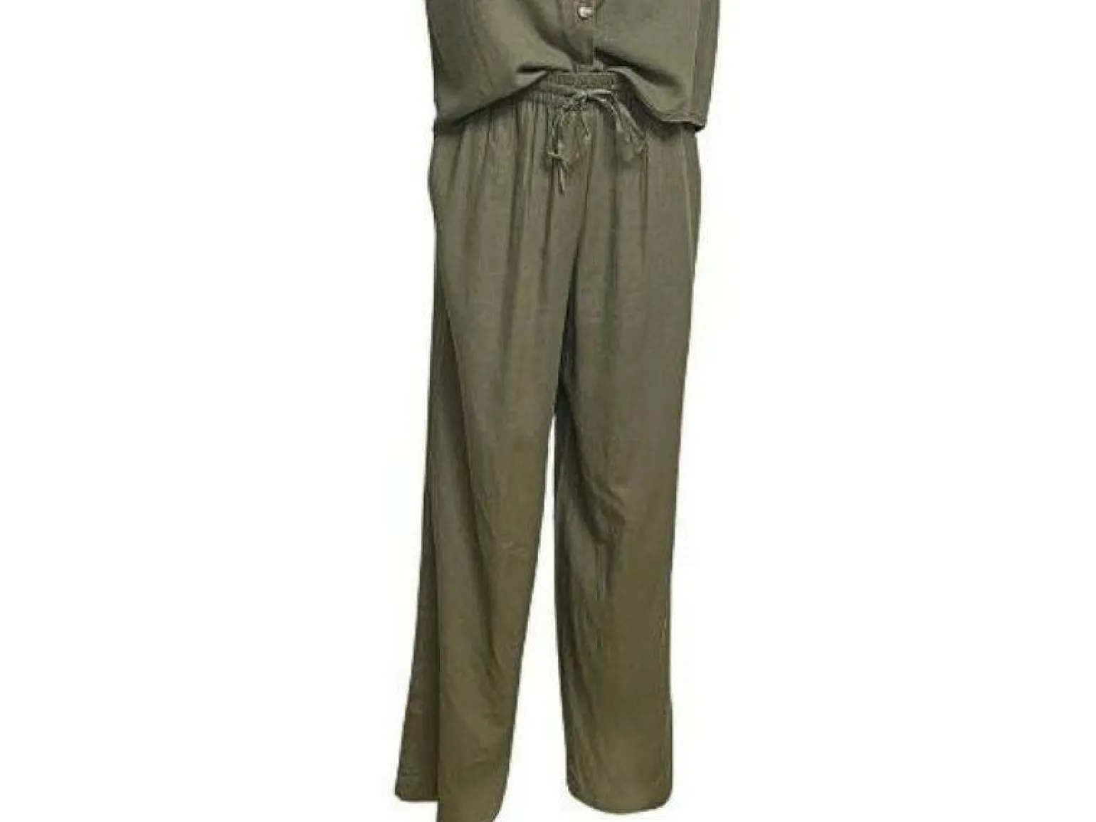 Pieces Pantalon Kaki PIA HW WIDE Jeans et Pantalons Femme
