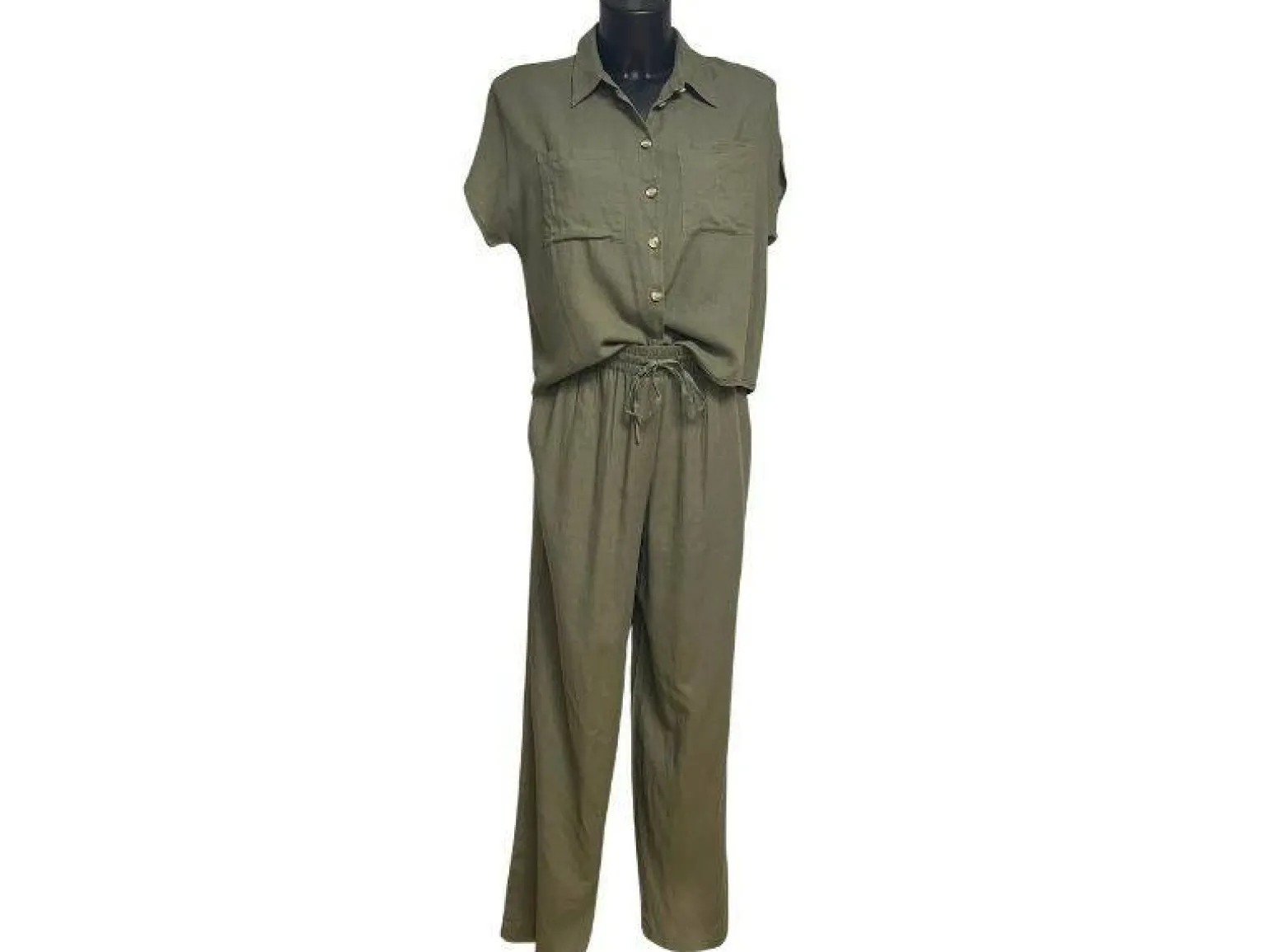Pieces Pantalon Kaki PIA HW WIDE Jeans et Pantalons Femme
