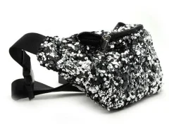 Pieces SAC BANANE PCSTEPHANIA SEQUINS SMALL BUMBAG Argent Sacs Femme