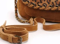 Pieces SAC LEOPARD PCBINIA SUEDE CROSS BODY FC Marron Sacs Femme