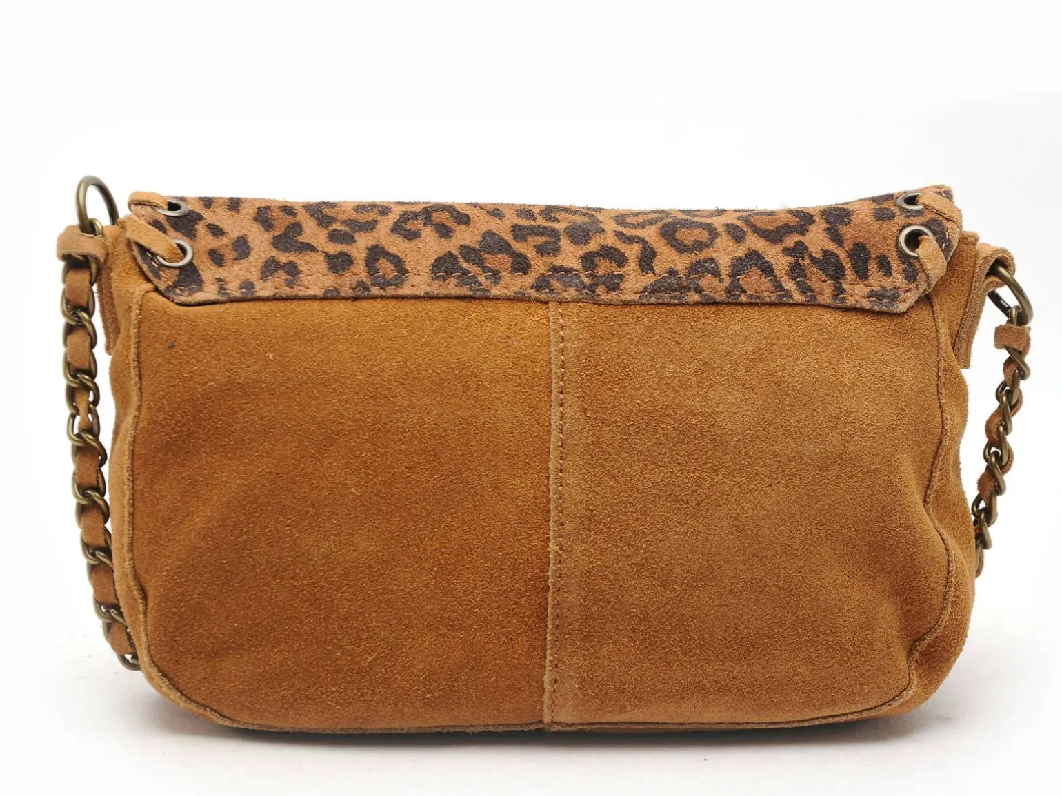 Pieces SAC LEOPARD PCBINIA SUEDE CROSS BODY FC Marron Sacs Femme