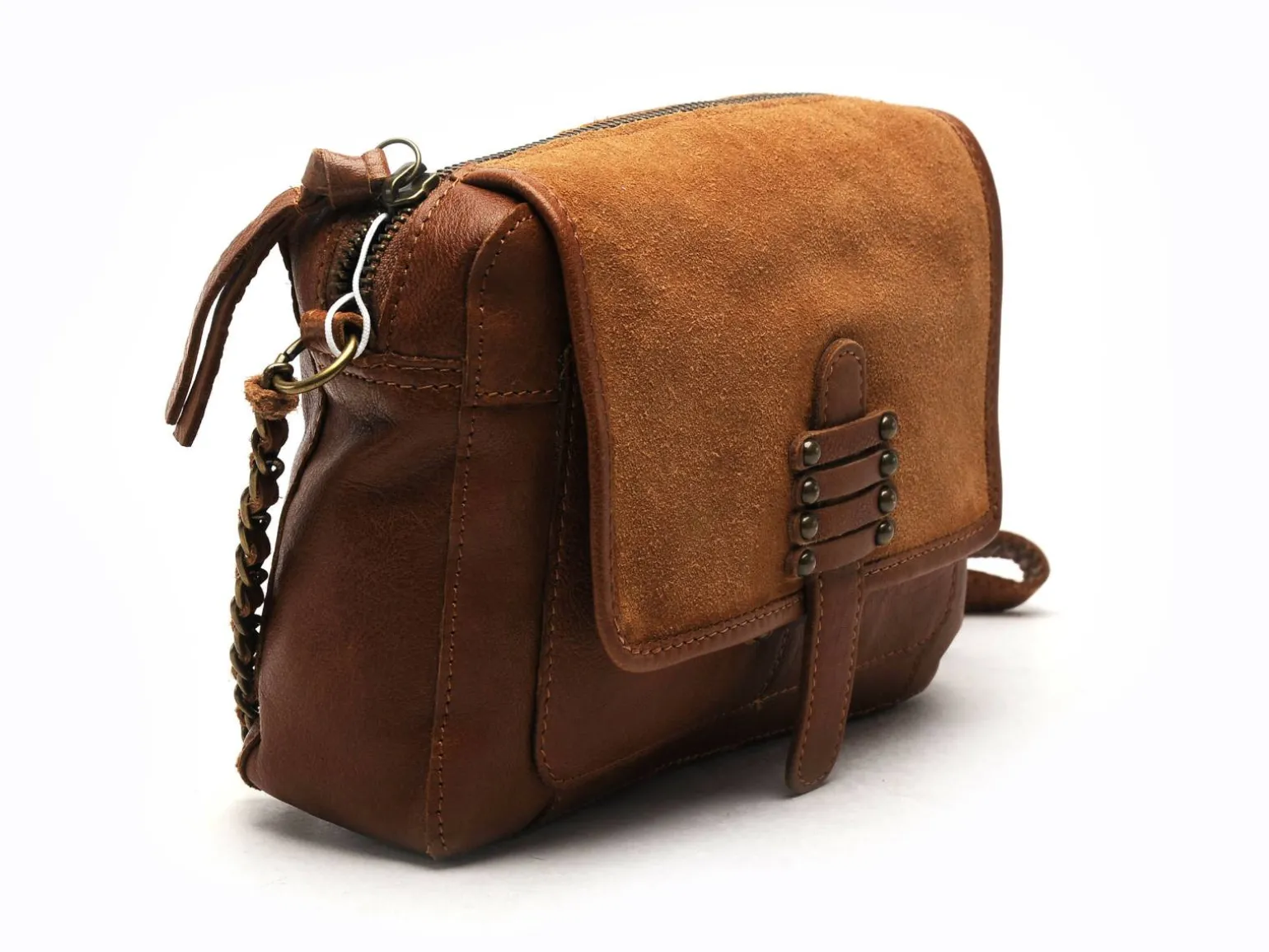 Pieces SAC PCBEA LEATHER CROSS BODY FC Marron Sacs Femme