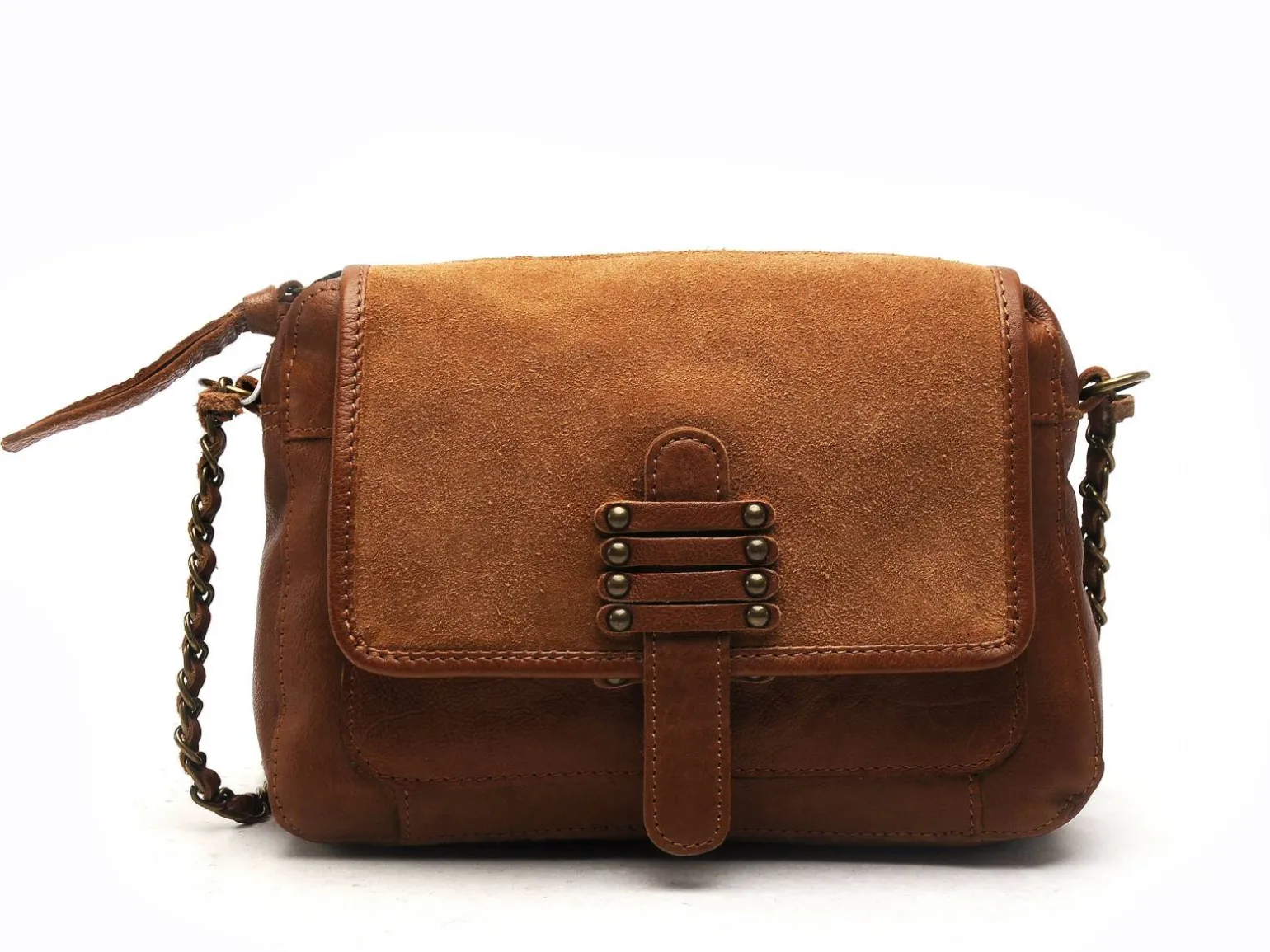 Pieces SAC PCBEA LEATHER CROSS BODY FC Marron Sacs Femme