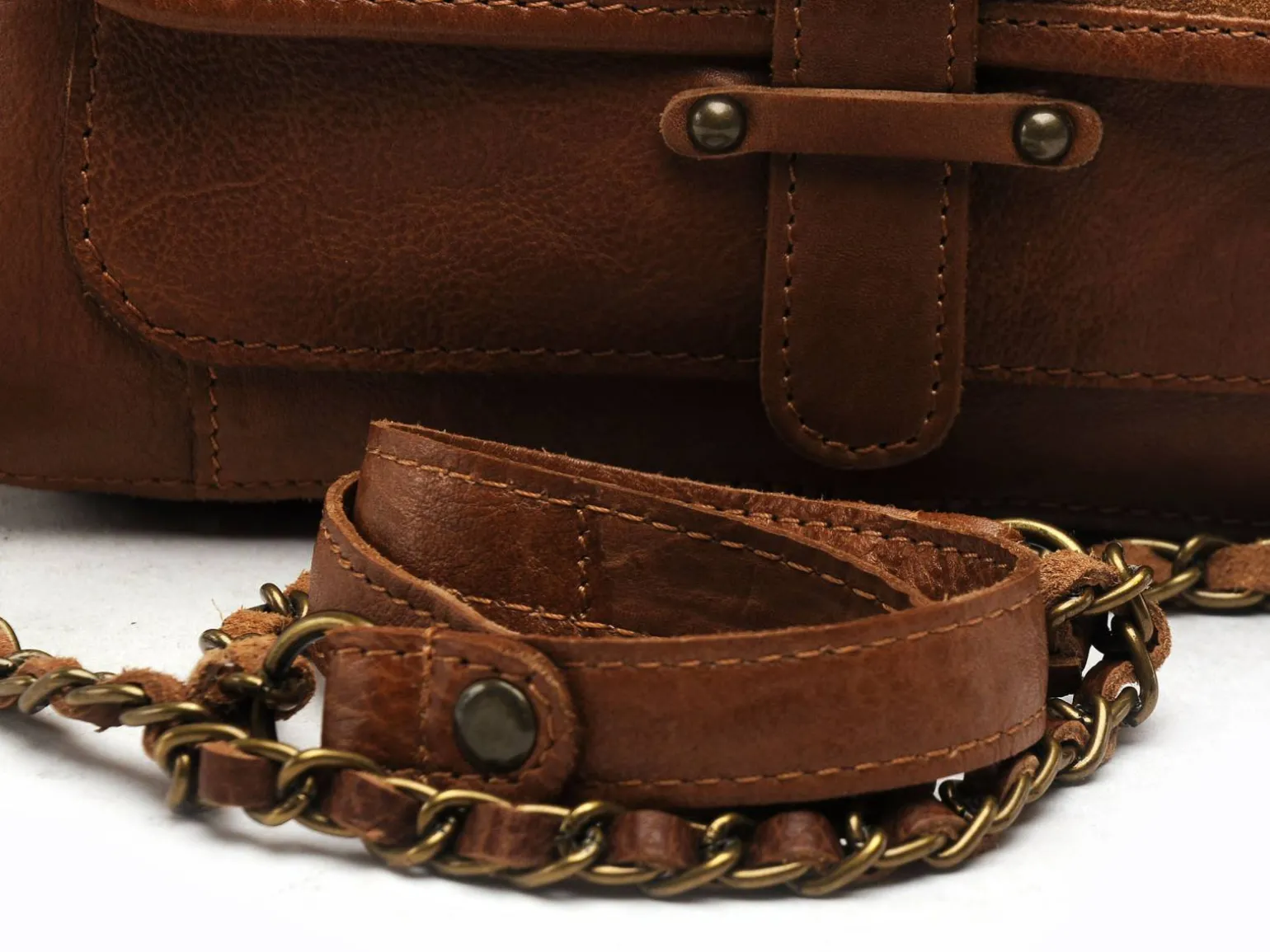 Pieces SAC PCBEA LEATHER CROSS BODY FC Marron Sacs Femme