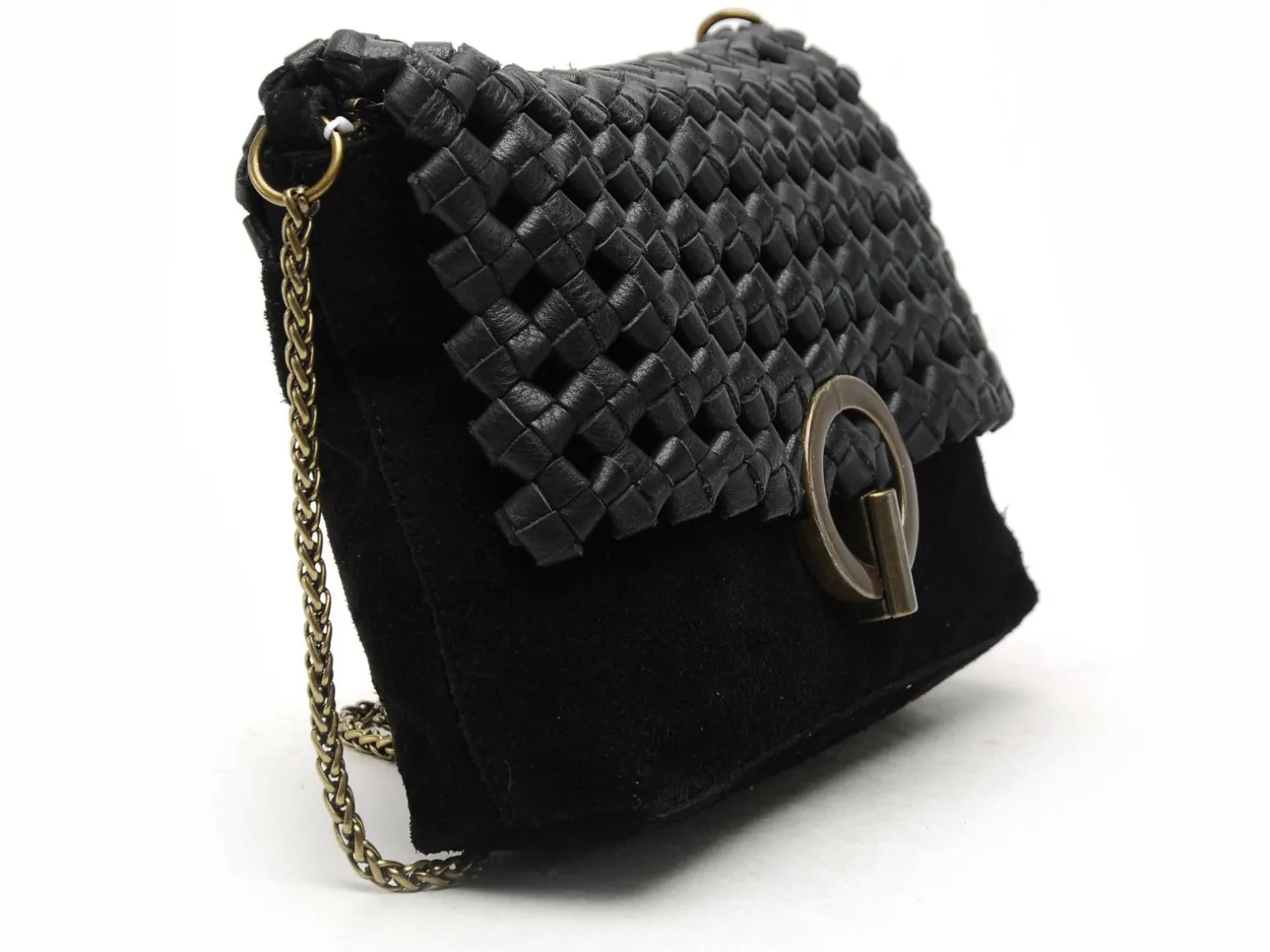 Pieces SAC PCBENNA LEATHER BRAIDED CROSSBODY FC Noir Sacs Femme